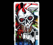 Coque Sony Xperia C4 Tête de mort Graffiti couleur