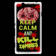 Coque Sony Xperia C4 Keep Calm and Kill Zombies Noir
