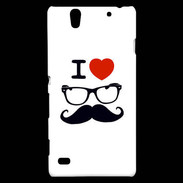 Coque Sony Xperia C4 I love Lunette Moustache