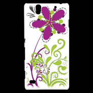 Coque Sony Xperia C4 motif floral vert
