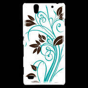 Coque Sony Xperia C4 motif floral bleu clair