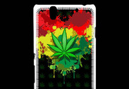 Coque Sony Xperia C4 Feuille de cannabis et cœur Rasta