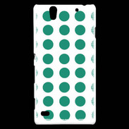 Coque Sony Xperia C4 pois vert d'eau