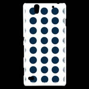 Coque Sony Xperia C4 pois bleu marine