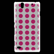 Coque Sony Xperia C4 pois gris & framboise