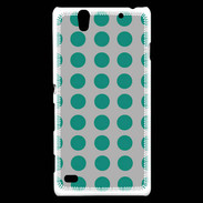 Coque Sony Xperia C4 pois gris & turquoise