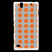 Coque Sony Xperia C4 pois gris & orange