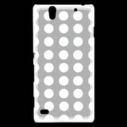 Coque Sony Xperia C4 pois gris & blanc
