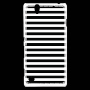 Coque Sony Xperia C4 rayures noires et blanches