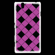 Coque Sony Xperia C4 losange noir & rose