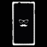 Coque Sony Xperia C4 moustache noir & blanc