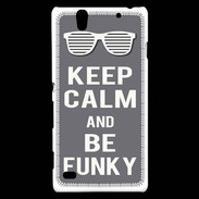 Coque Sony Xperia C4 Keep Calm Funky Gris