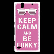 Coque Sony Xperia C4 Keep Calm Funky Rose