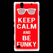 Coque Sony Xperia C4 Keep Calm Funky Rouge