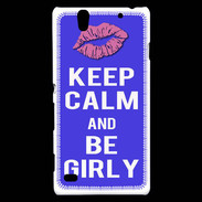 Coque Sony Xperia C4 Keep Calm Girly Bleu