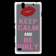 Coque Sony Xperia C4 Keep Calm Girl Gris