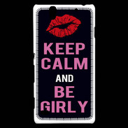 Coque Sony Xperia C4 Keep Calm Girly Noir