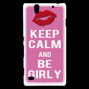 Coque Sony Xperia C4 Keep Calm Girly Rose
