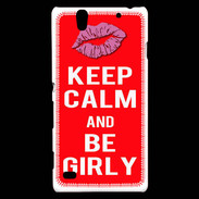 Coque Sony Xperia C4 Keep calm Girly Rouge
