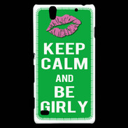 Coque Sony Xperia C4 Keep Calm Girly Vert