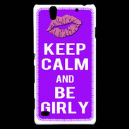 Coque Sony Xperia C4 Keep Calm Girly Violet