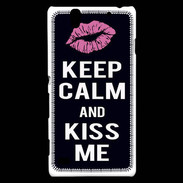 Coque Sony Xperia C4 Keep Calm Kiss me Noir