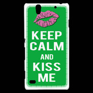 Coque Sony Xperia C4 Keep Calm Kiss me Vert