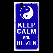 Coque Sony Xperia C4 Keep Calm Be Zen Bleu