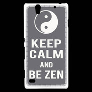 Coque Sony Xperia C4 Keep Calm Be Zen Gris