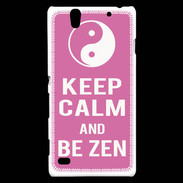 Coque Sony Xperia C4 Keep Calm Be Zen Rose