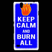 Coque Sony Xperia C4 Keep Calm Burn Bleu