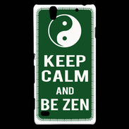 Coque Sony Xperia C4 Keep Calm Be Zen Vert