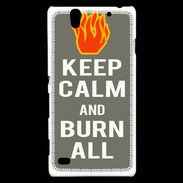 Coque Sony Xperia C4 Keep Calm Burn Gris
