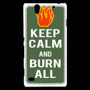 Coque Sony Xperia C4 Keep Calm Burn Kaki
