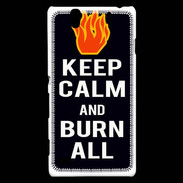Coque Sony Xperia C4 Keep Calm Burn Noir