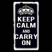 Coque Sony Xperia C4 Keep Calm Carry on Noir