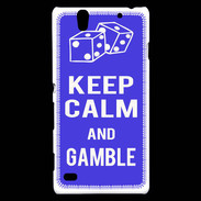 Coque Sony Xperia C4 Keep Calm Gamble Bleu