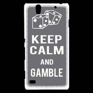 Coque Sony Xperia C4 Keep Calm Gamble Gris