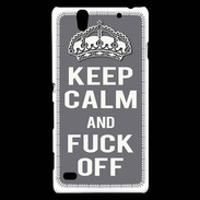 Coque Sony Xperia C4 Keep Calm Fuck Off Gris