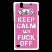 Coque Sony Xperia C4 Keep Calm Fuck Off Rose