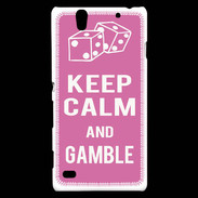 Coque Sony Xperia C4 Keep Calm Gamble Rose