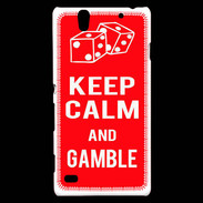 Coque Sony Xperia C4 Keep Calm Gamble Rouge