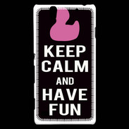 Coque Sony Xperia C4 Keep Calm Have fun Noir