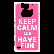Coque Sony Xperia C4 Keep Calm Have fun Rose
