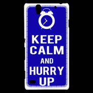 Coque Sony Xperia C4 Keep Calm Hurry up Bleu