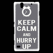 Coque Sony Xperia C4 Keep Calm Hurry up Gris