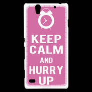 Coque Sony Xperia C4 Keep Calm Hurry up Rose
