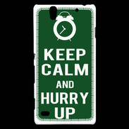 Coque Sony Xperia C4 Keep Calm Hurry up Vert