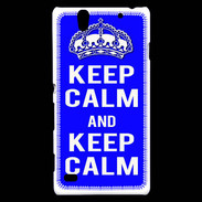 Coque Sony Xperia C4 Keep Calm Bleu