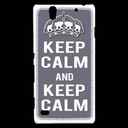 Coque Sony Xperia C4 Keep Calm Gris